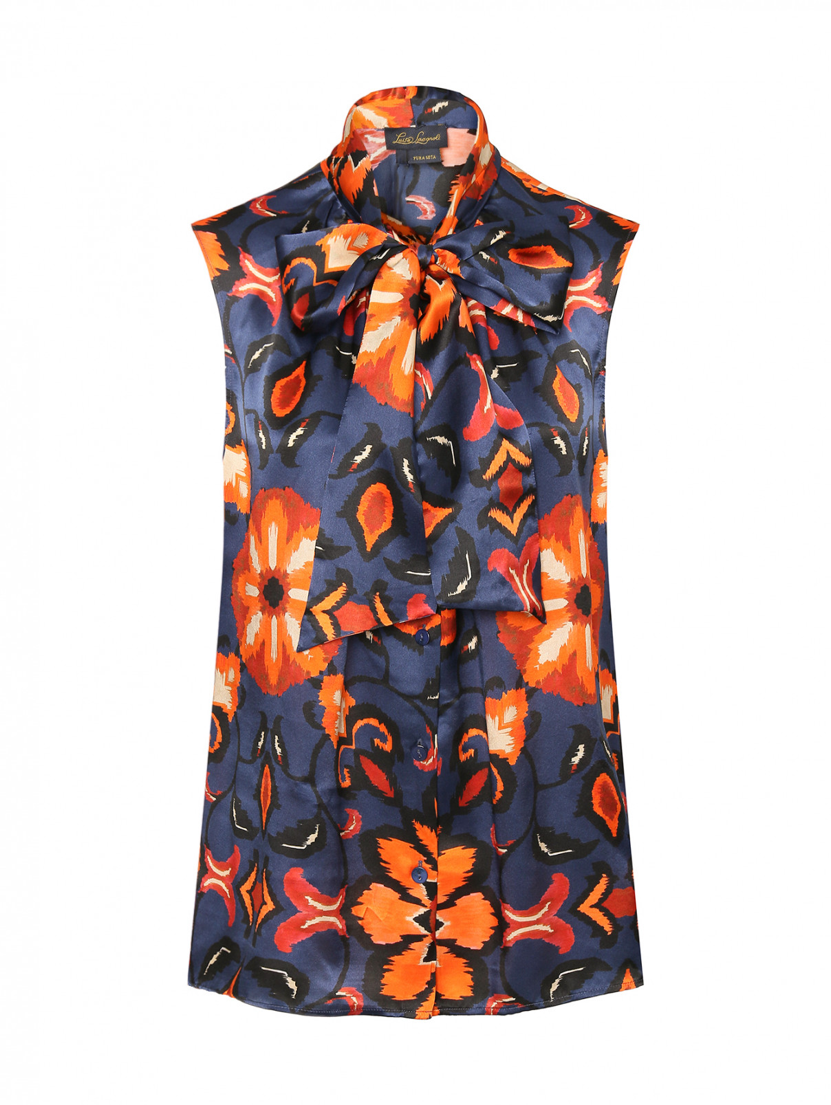 Блуза из шелка без рукавов Luisa Spagnoli  –  Общий вид  – Цвет:  Узор