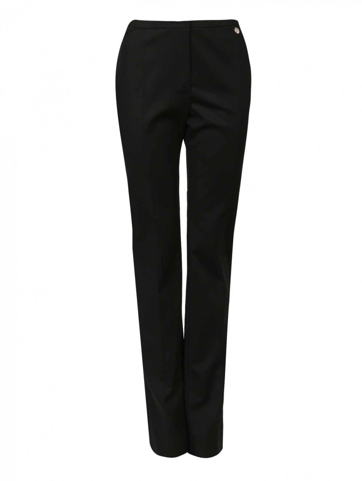 Прямые брюки из хлопка со стрелками Versace Collection  –  Общий вид  – Цвет:  Черный