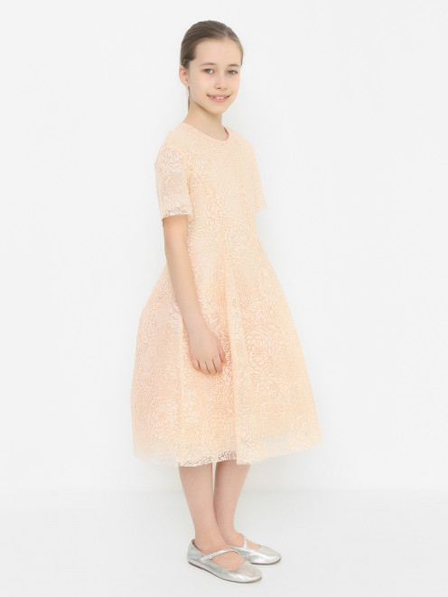 Платье с блеском с коротким рукавом - МодельВерхНиз