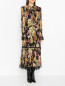 Платье-макси из вискозы с цветочным узором Luisa Spagnoli  –  МодельВерхНиз