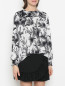 Блуза ассиметричного кроя с цветочным узором Sonia Rykiel  –  МодельВерхНиз
