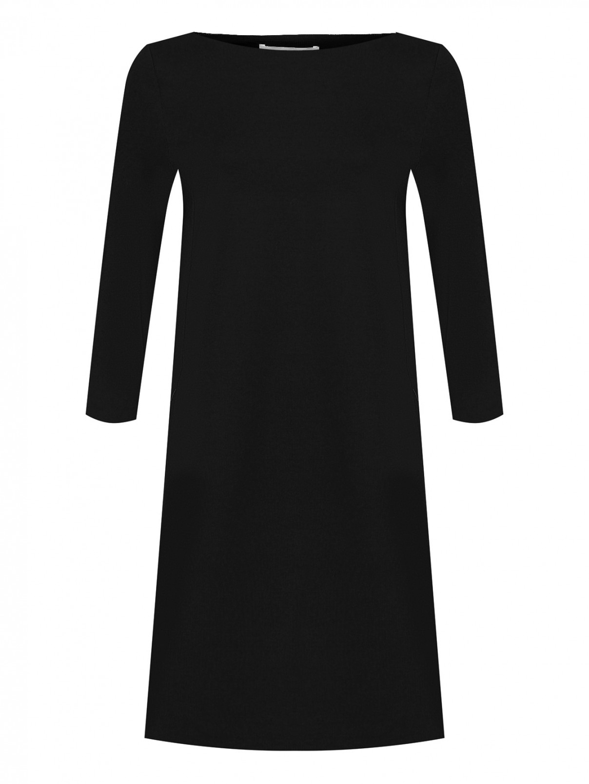 Минималистичное платье с карманами Liviana Conti  –  Общий вид  – Цвет:  Черный