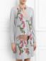 Платье из шерсти с цветочным узором Alberta Ferretti  –  Модель Верх-Низ