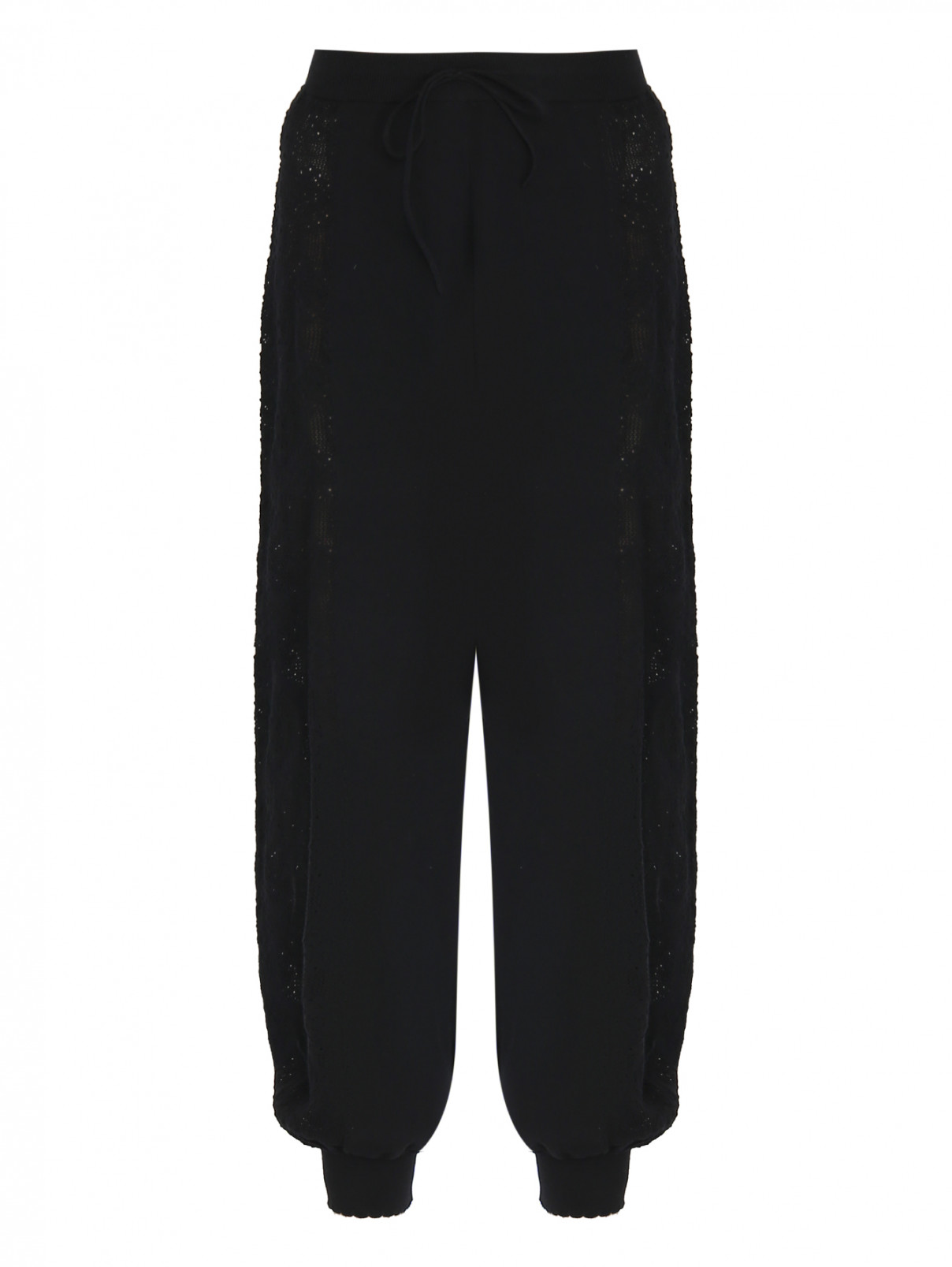 Трикотажные брюки из хлопка Moschino Boutique  –  Общий вид  – Цвет:  Черный