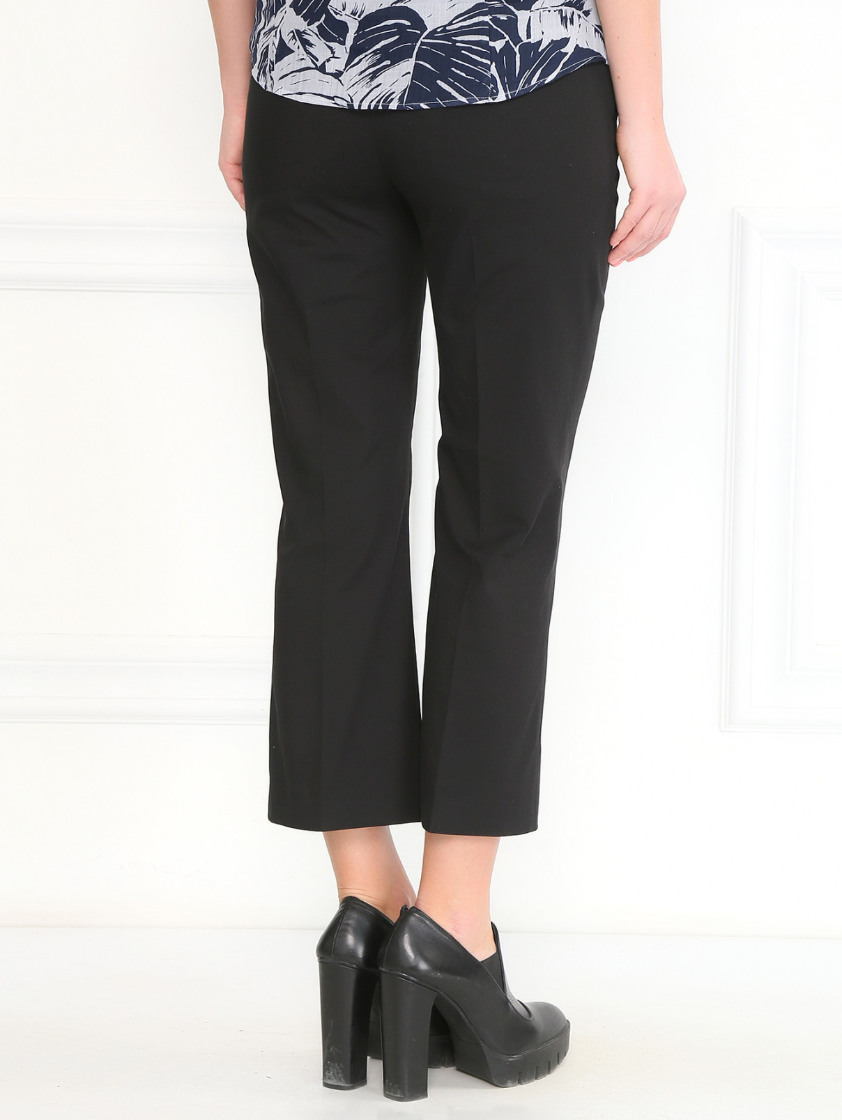 Укороченные брюки из хлопка Sportmax  –  Модель Верх-Низ1  – Цвет:  Синий