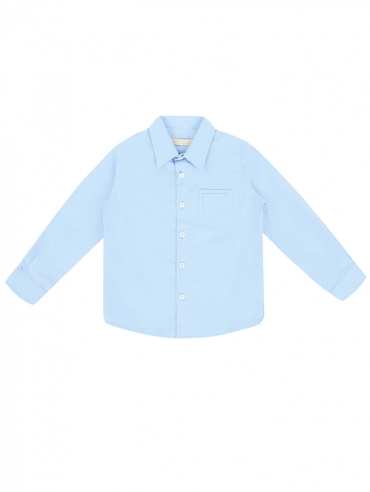 Рубашка из хлопка с нагрудным карманом I Pinco Pallino  –  Общий вид  – Цвет:  Синий