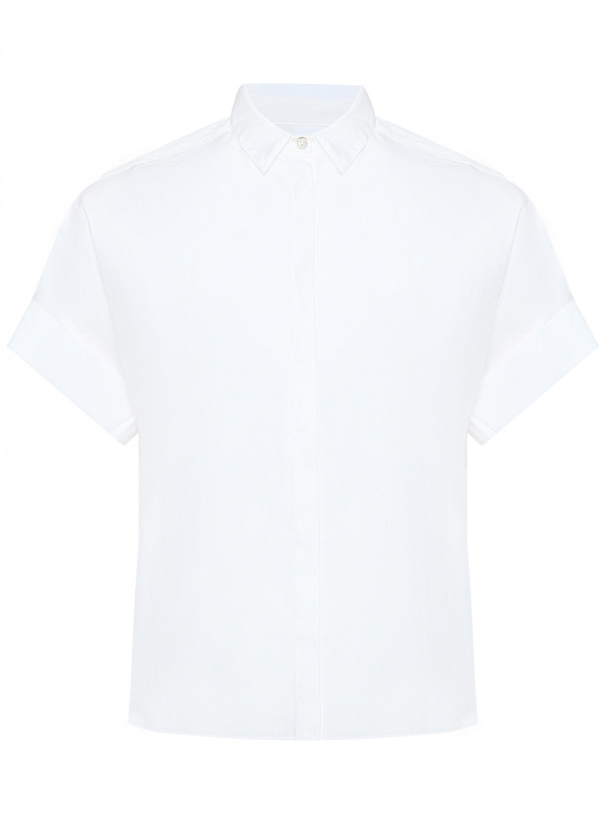 Блуза-рубашка из хлопка с коротким рукавом Barba Napoli  –  Общий вид