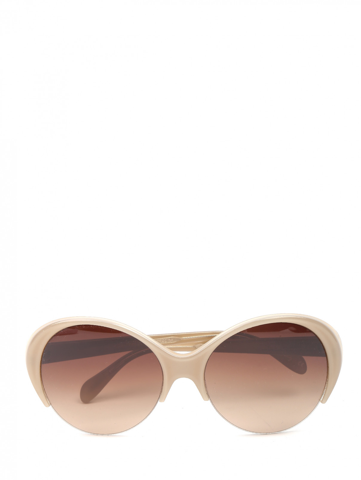 Солнцезащитные очки в пластиковой оправе Oliver Peoples  –  Общий вид  – Цвет:  Бежевый