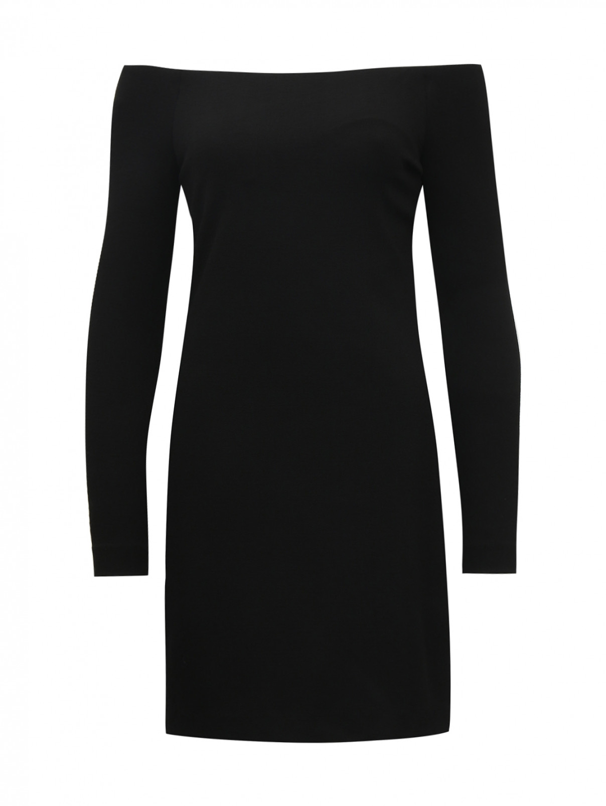 Платье-мини с длинными рукавами TIBI  –  Общий вид  – Цвет:  Черный