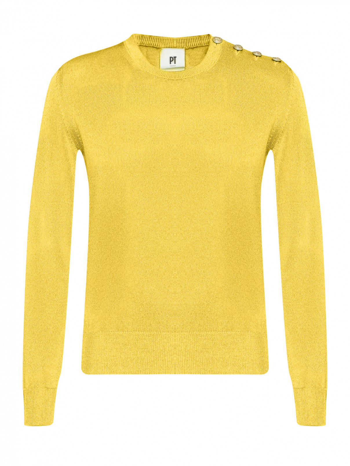 Джемпер из смешанного хлопка PT Torino  –  Общий вид  – Цвет:  Желтый