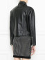 Кожаная куртка на молнии с цветочным принтом Moschino Boutique  –  МодельВерхНиз1
