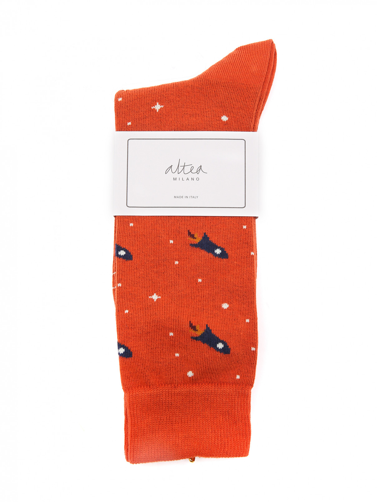 Носки из хлопка с узором Altea  –  Общий вид  – Цвет:  Оранжевый