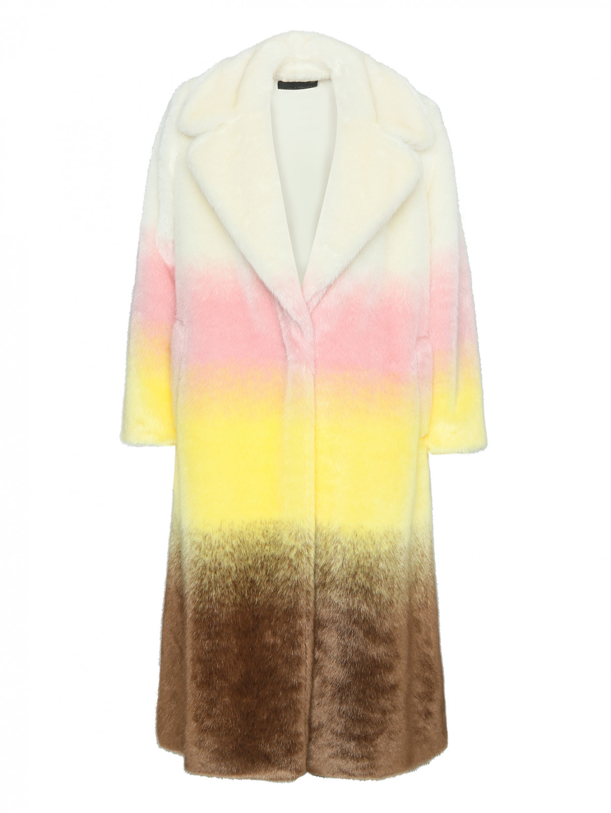 Пальто-шуба из эко материалов Marina Rinaldi  –  Общий вид  – Цвет:  Мультиколор