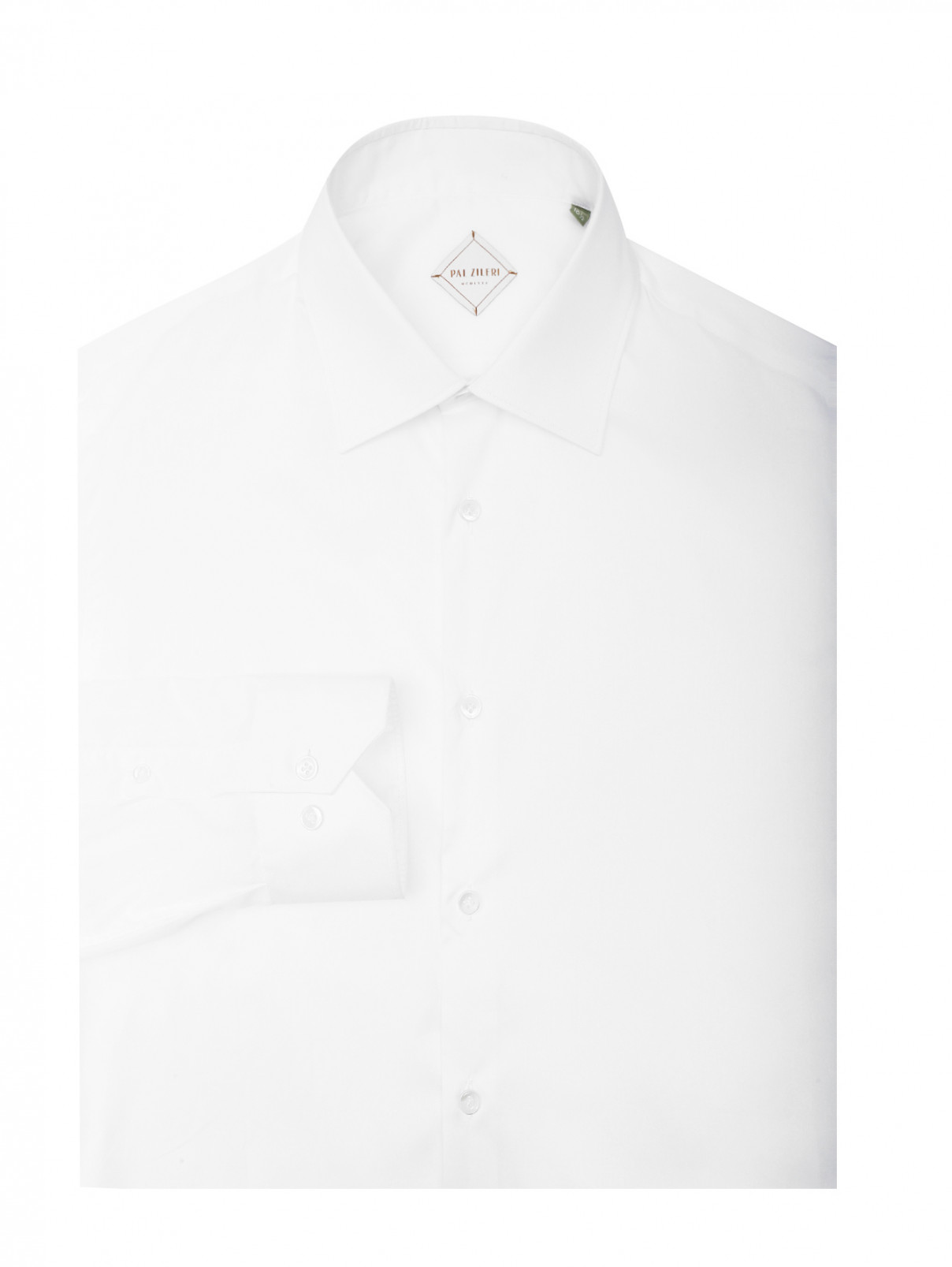 Рубашка хлопковая, полуприталенная Pal Zileri  –  Общий вид  – Цвет:  Белый
