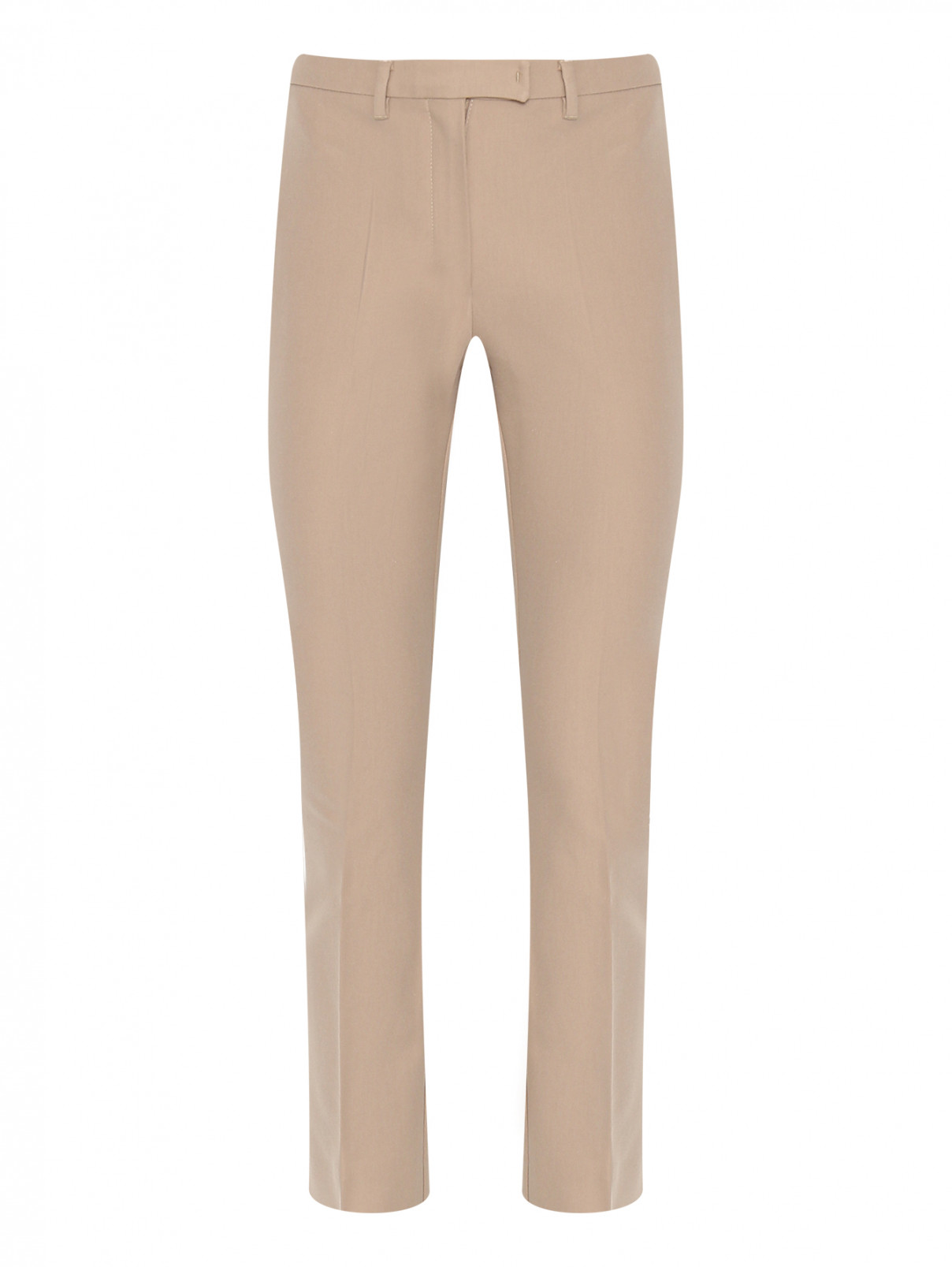 Укороченные брюки из смешанного хлопка Max Mara  –  Общий вид  – Цвет:  Бежевый