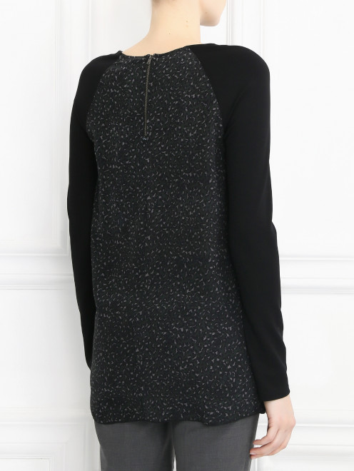Блуза асимметричного кроя с цветочным узором - Модель Верх-Низ1