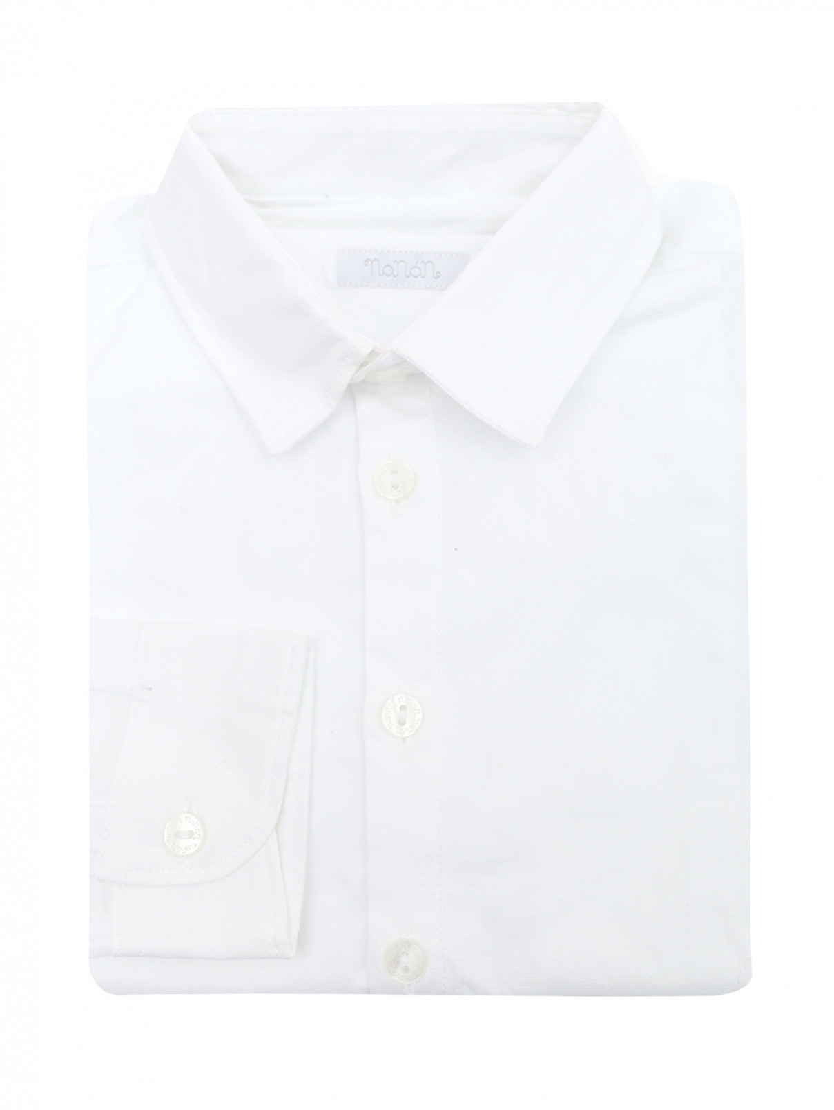 Рубашка классическая из хлопка Nanan  –  Общий вид  – Цвет:  Белый