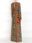 Платье-макси из шелка с узором и длинными рукавами Etro  –  Модель Верх-Низ1