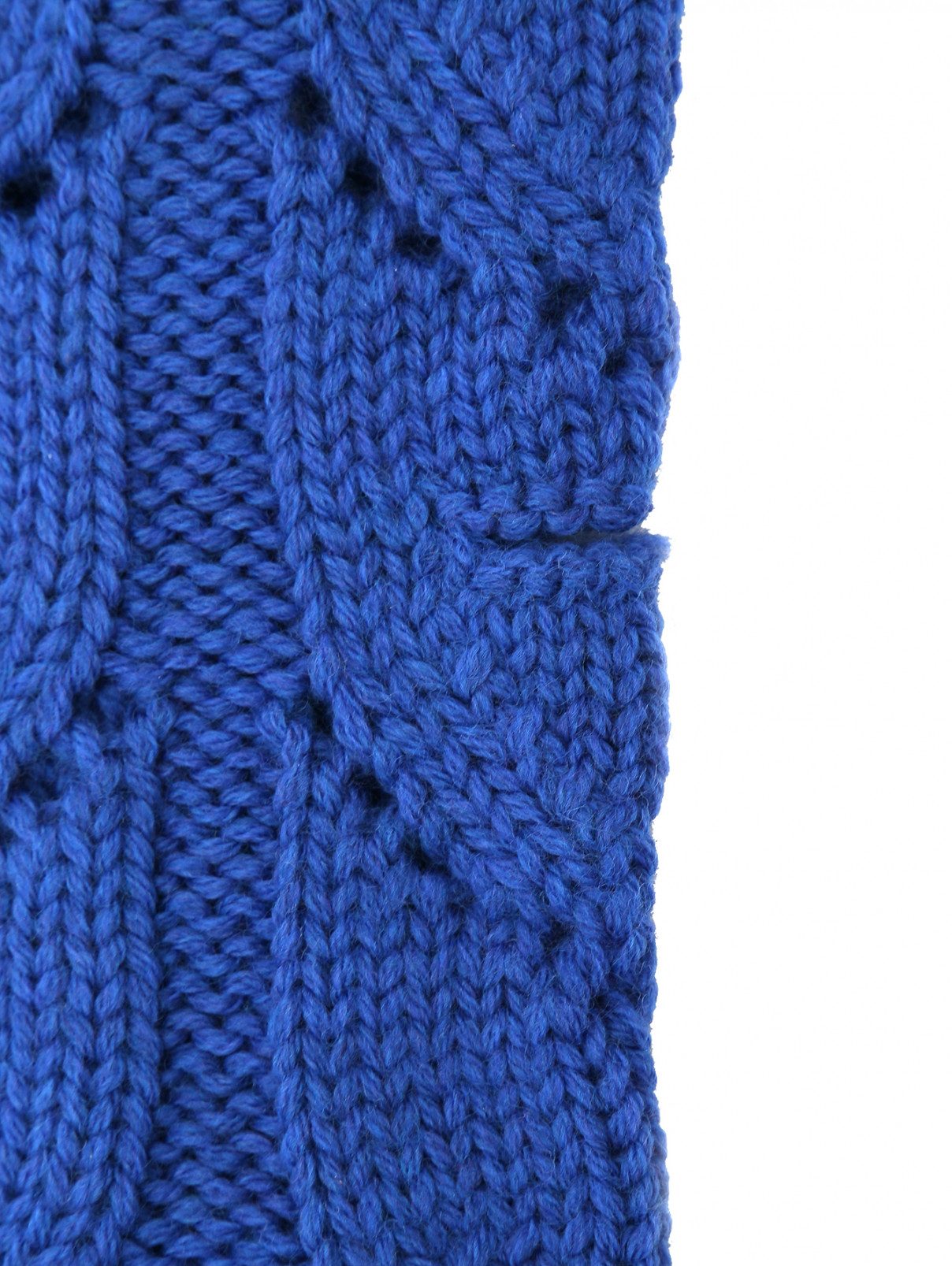 Перчатки-митенки из шерсти MiMiSol  –  Деталь1  – Цвет:  Синий