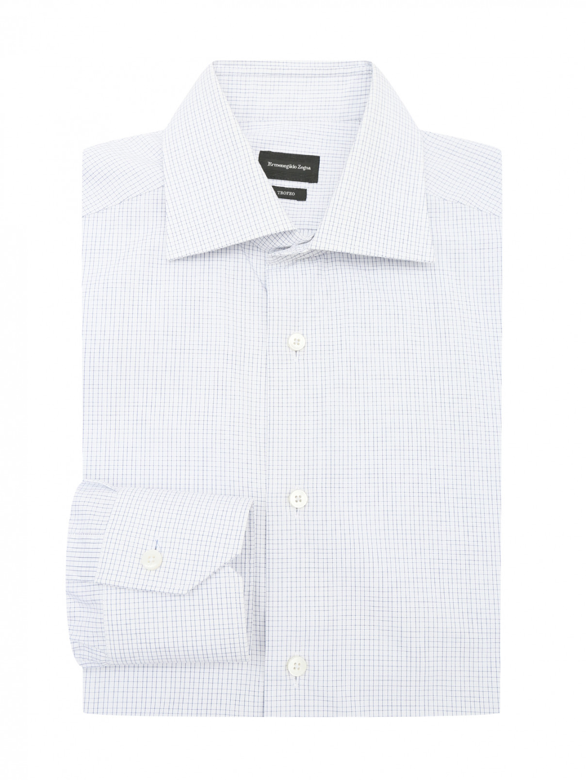 Рубашка из хлопка с узором Ermenegildo Zegna  –  Общий вид  – Цвет:  Узор