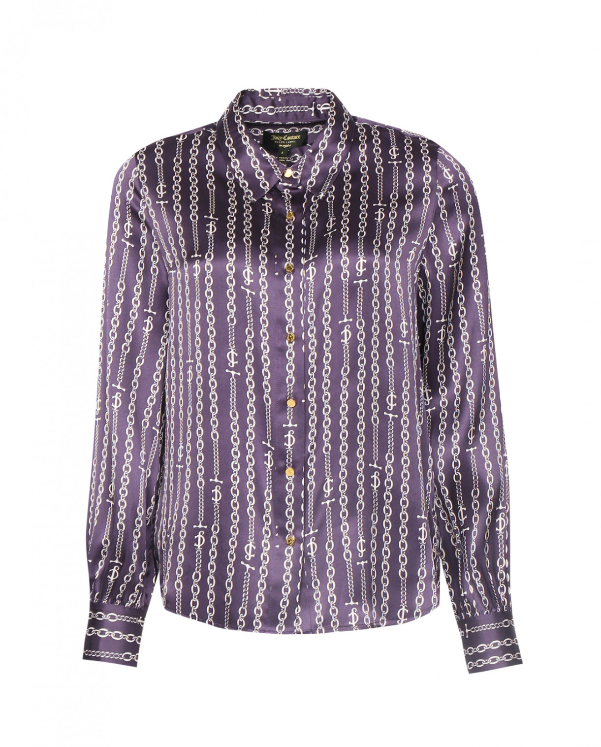 Блуза из шелка с узором Juicy Couture  –  Общий вид  – Цвет:  Синий