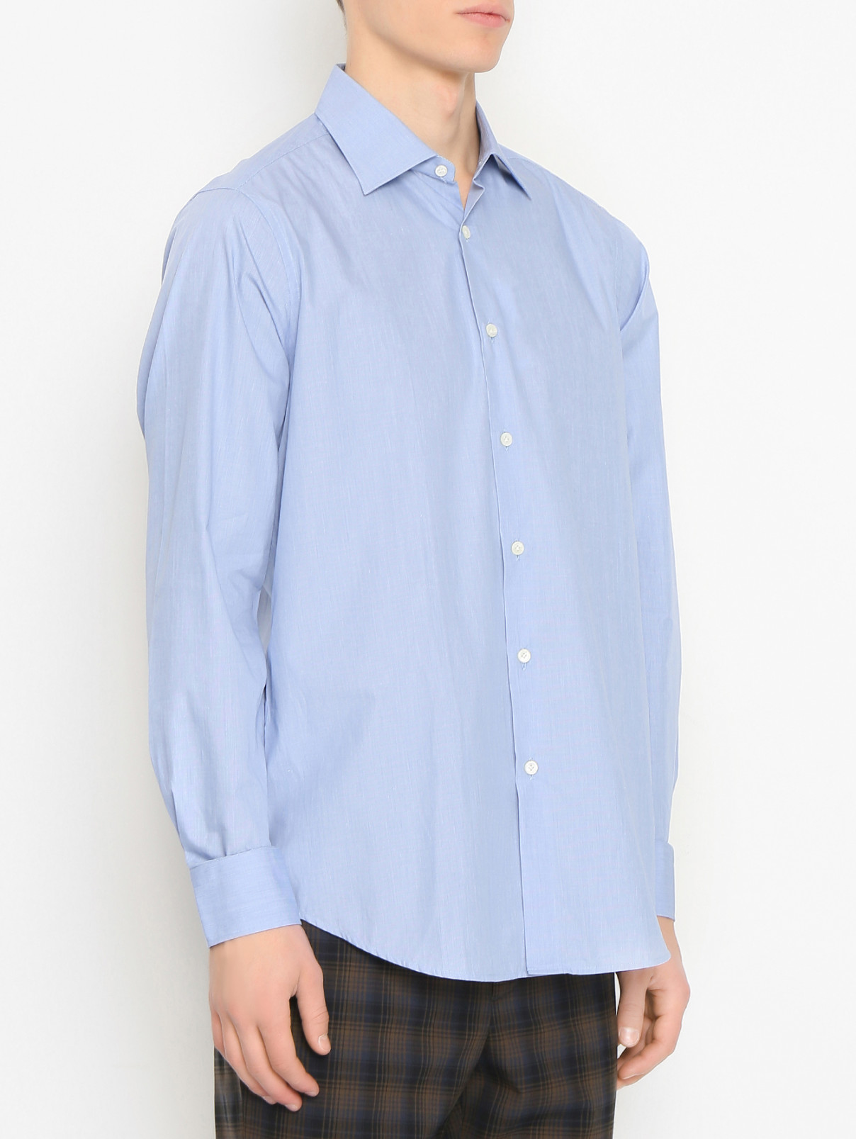 Рубашка из хлопка Pal Zileri  –  МодельВерхНиз  – Цвет:  Синий