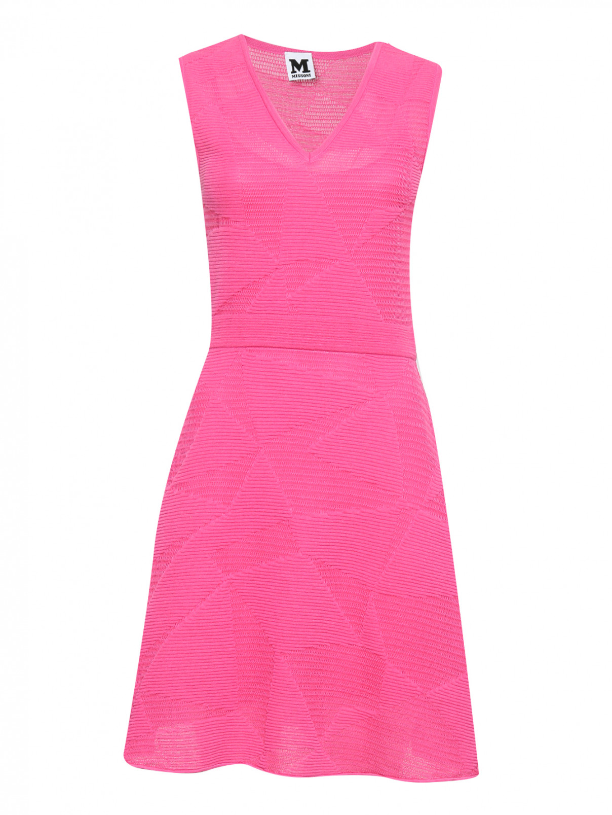 Трикотажное платье без рукавов M Missoni  –  Общий вид  – Цвет:  Розовый