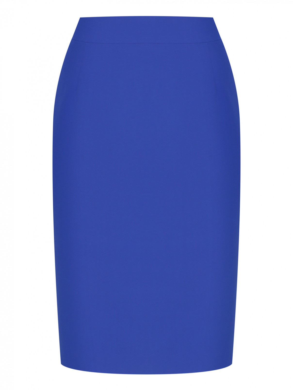 Однотонная юбка-карандаш Moschino  –  Общий вид  – Цвет:  Синий