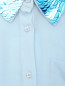 Рубашка из хлопка, с вышивкой пайетками по воротнику Essentiel Antwerp  –  Деталь