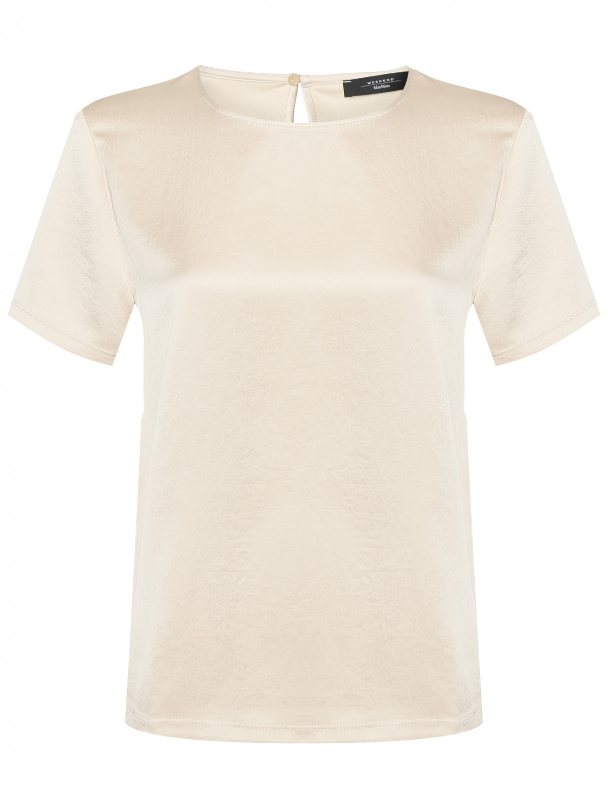 Блуза базовая с короткими рукавами Weekend Max Mara  –  Общий вид  – Цвет:  Бежевый