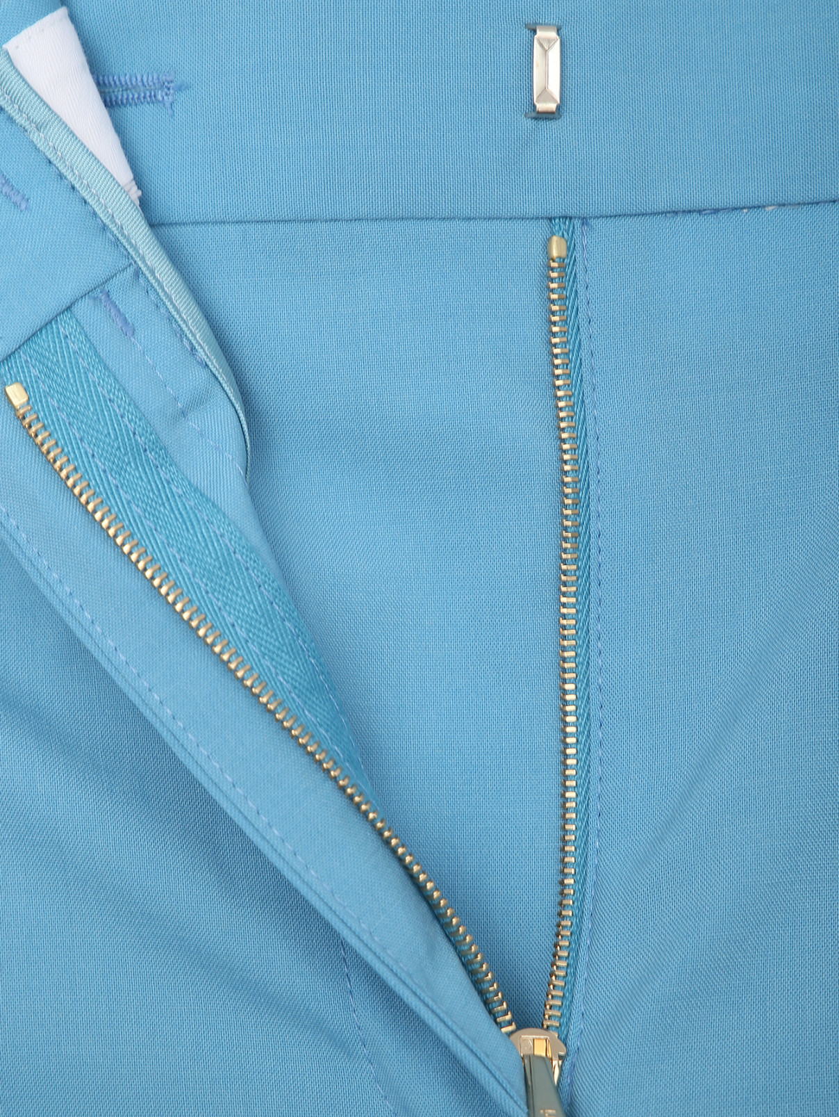 Укороченные брюки из шерсти Paul Smith  –  Деталь  – Цвет:  Синий