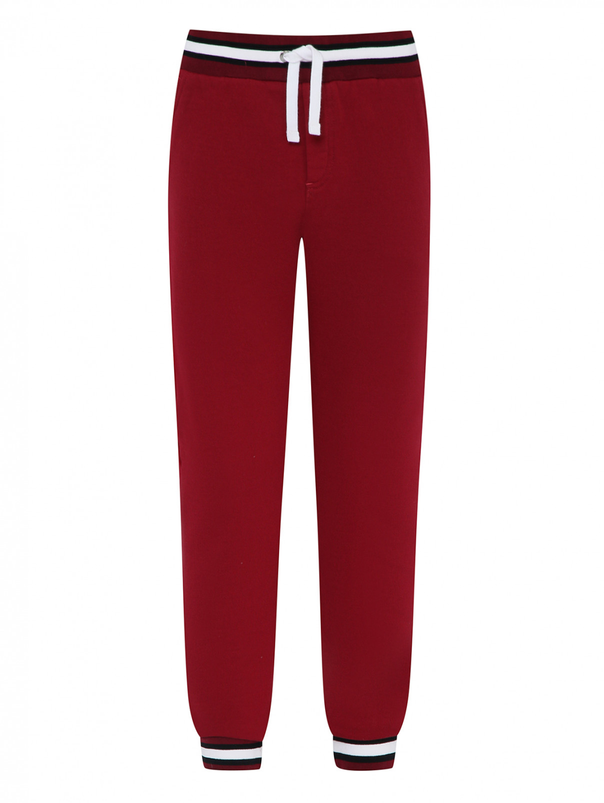 Трикотажные брюки с манжетами Dolce & Gabbana  –  Общий вид  – Цвет:  Красный