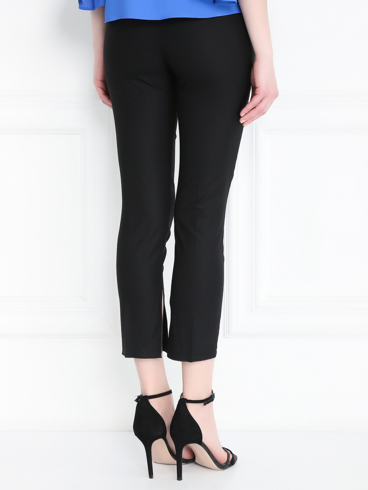 Укороченные брюки из шерсти JO NO FUI  –  Модель Верх-Низ1  – Цвет:  Черный