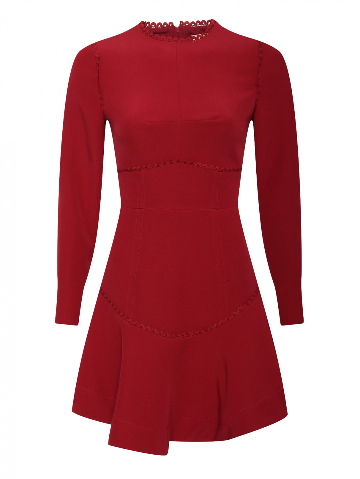 Платье-мини приталенное с кружевными вставками Keepsake  –  Общий вид  – Цвет:  Красный