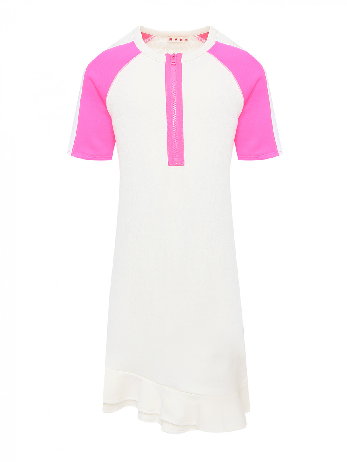 Трикотажное платье с молнией Marni  –  Общий вид  – Цвет:  Белый