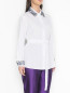 Хлопковая блуза с поясом Persona by Marina Rinaldi  –  МодельВерхНиз