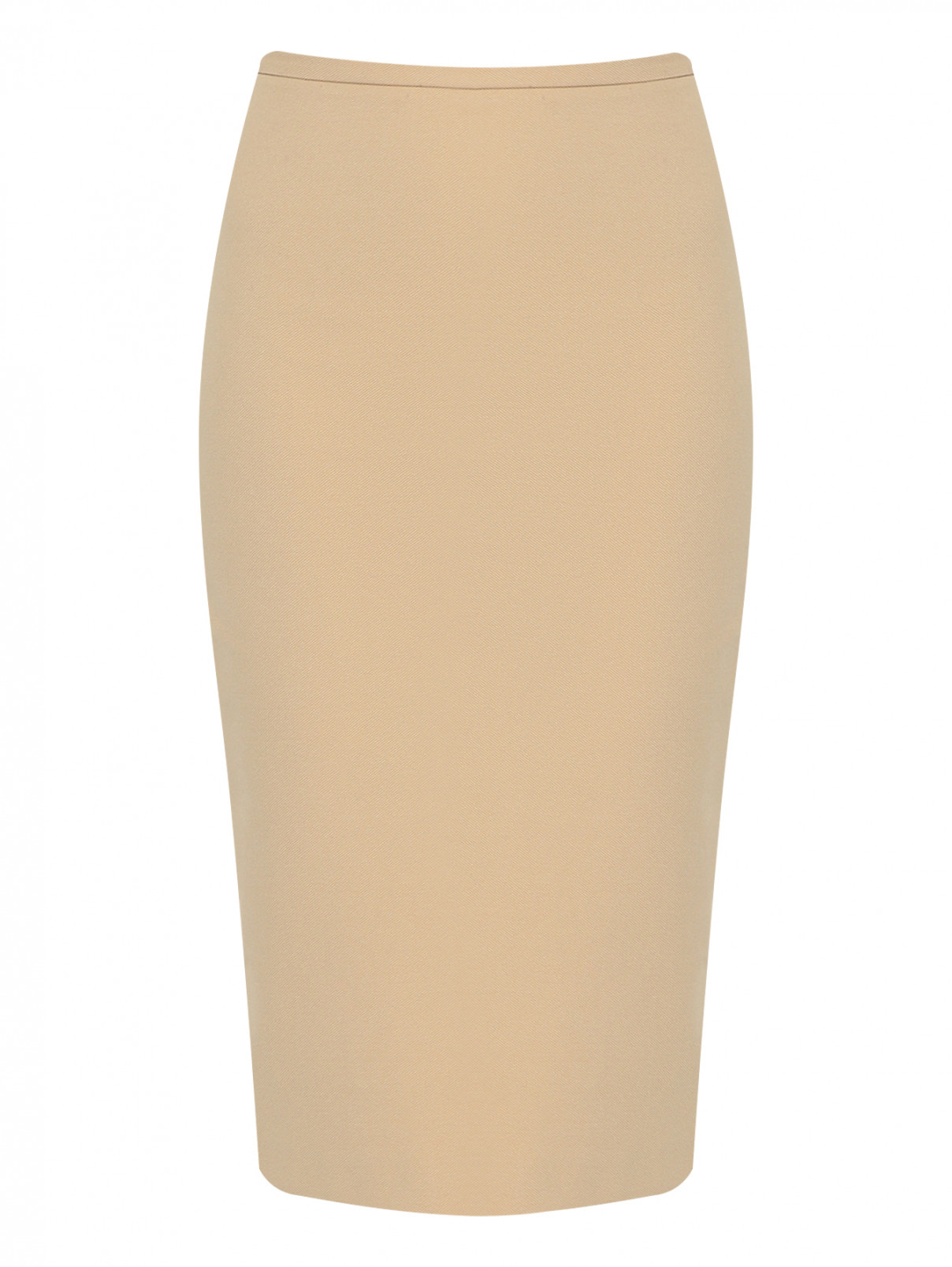 Однотонная юбка-карандаш Max Mara  –  Общий вид  – Цвет:  Бежевый