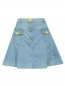 Джинсовая юбка-мини с контрастными пуговицами Love Moschino  –  Общий вид