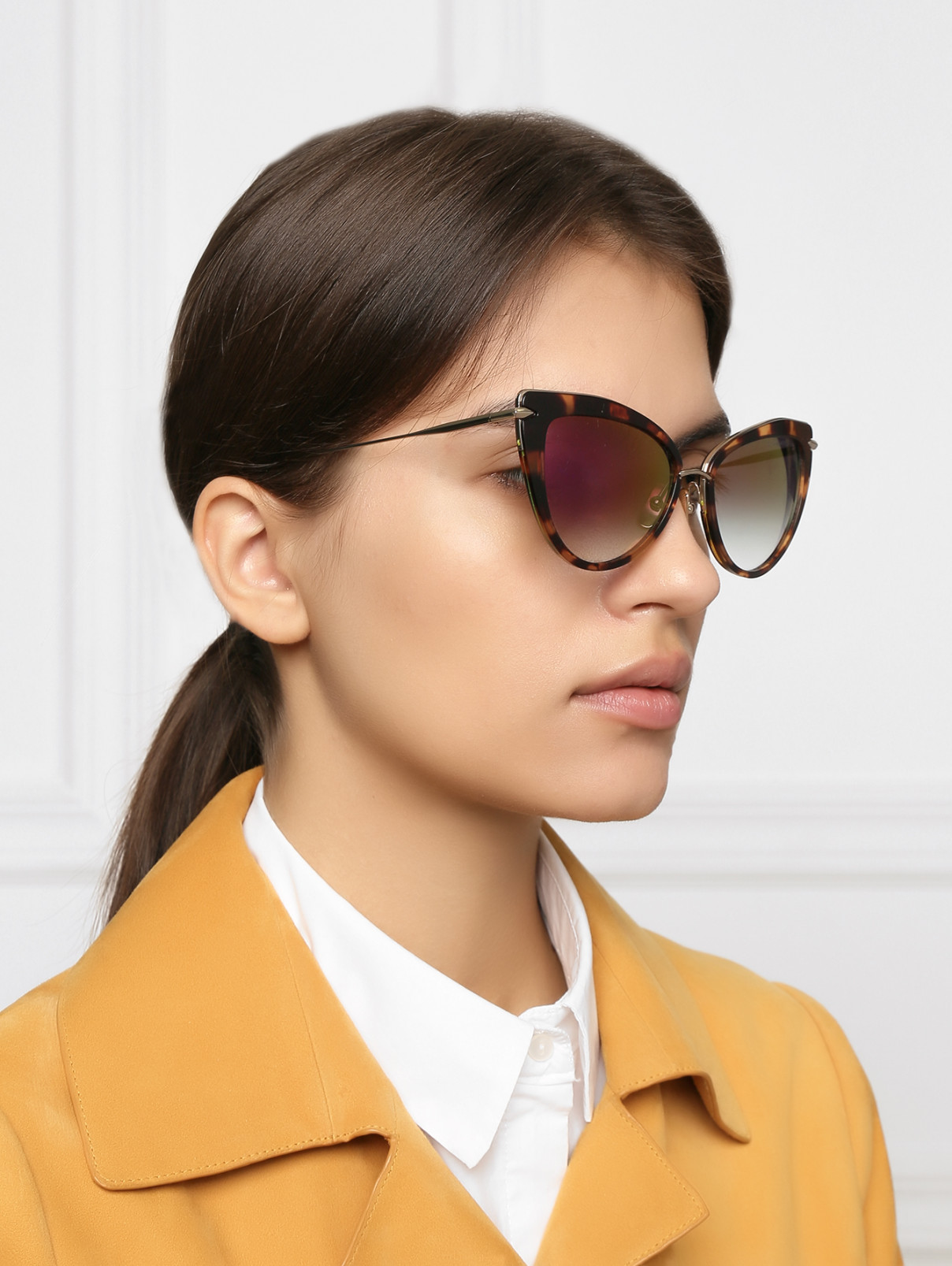 Солнцезащитные очки в пластиковой оправе с узором Dita  –  МодельОбщийВид  – Цвет:  Узор