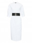 Платье-миди из хлопка с контрастным поясом Tara Jarmon  –  Общий вид