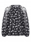Блуза из шелка с узором свободного кроя Carolina Herrera  –  Общий вид