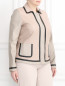 Куртка из кожи с контрастными вставками Marina Rinaldi  –  Модель Верх-Низ
