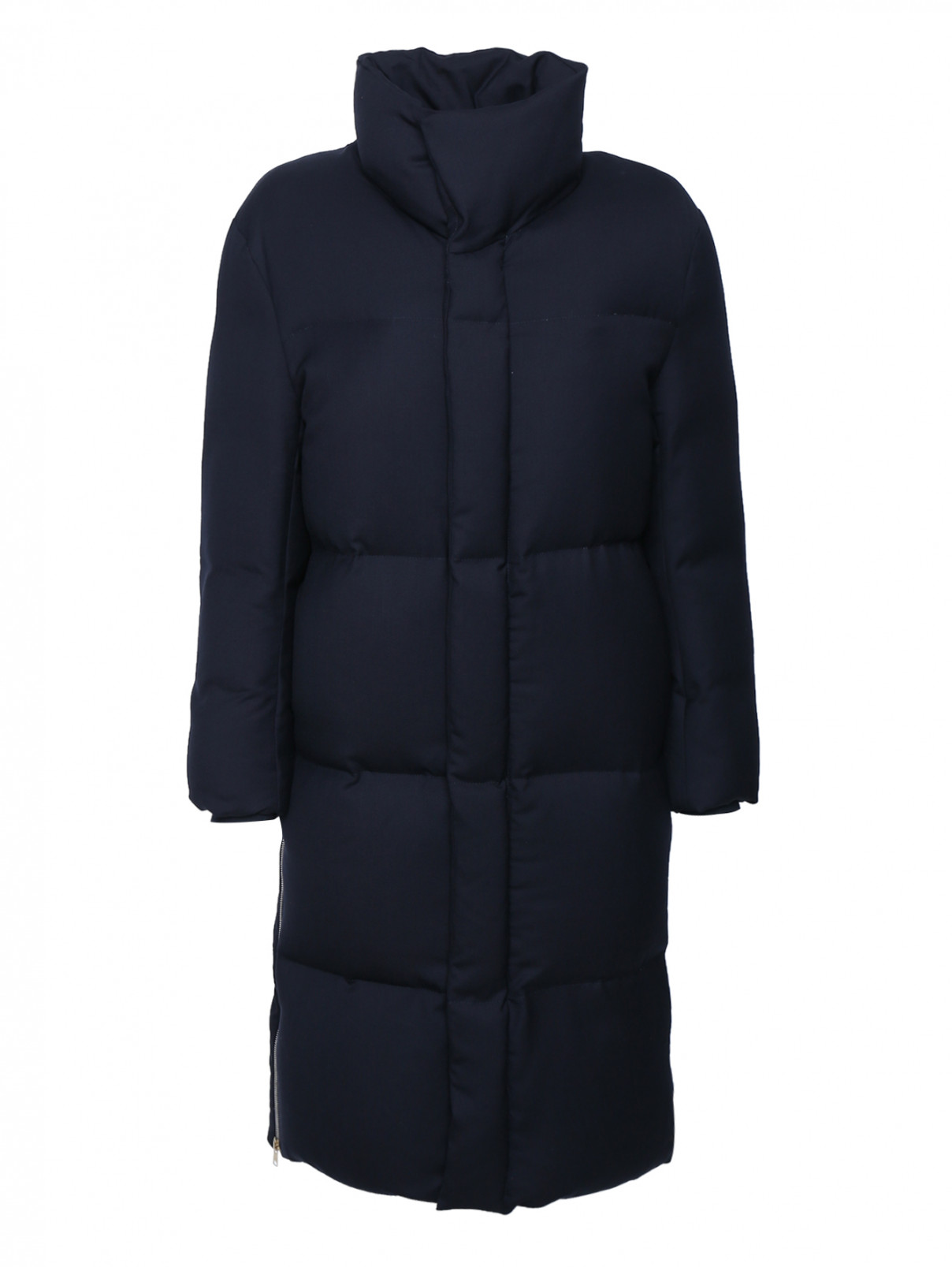 Пальто удлиненное,  из шерсти Paul Smith  –  Общий вид  – Цвет:  Синий