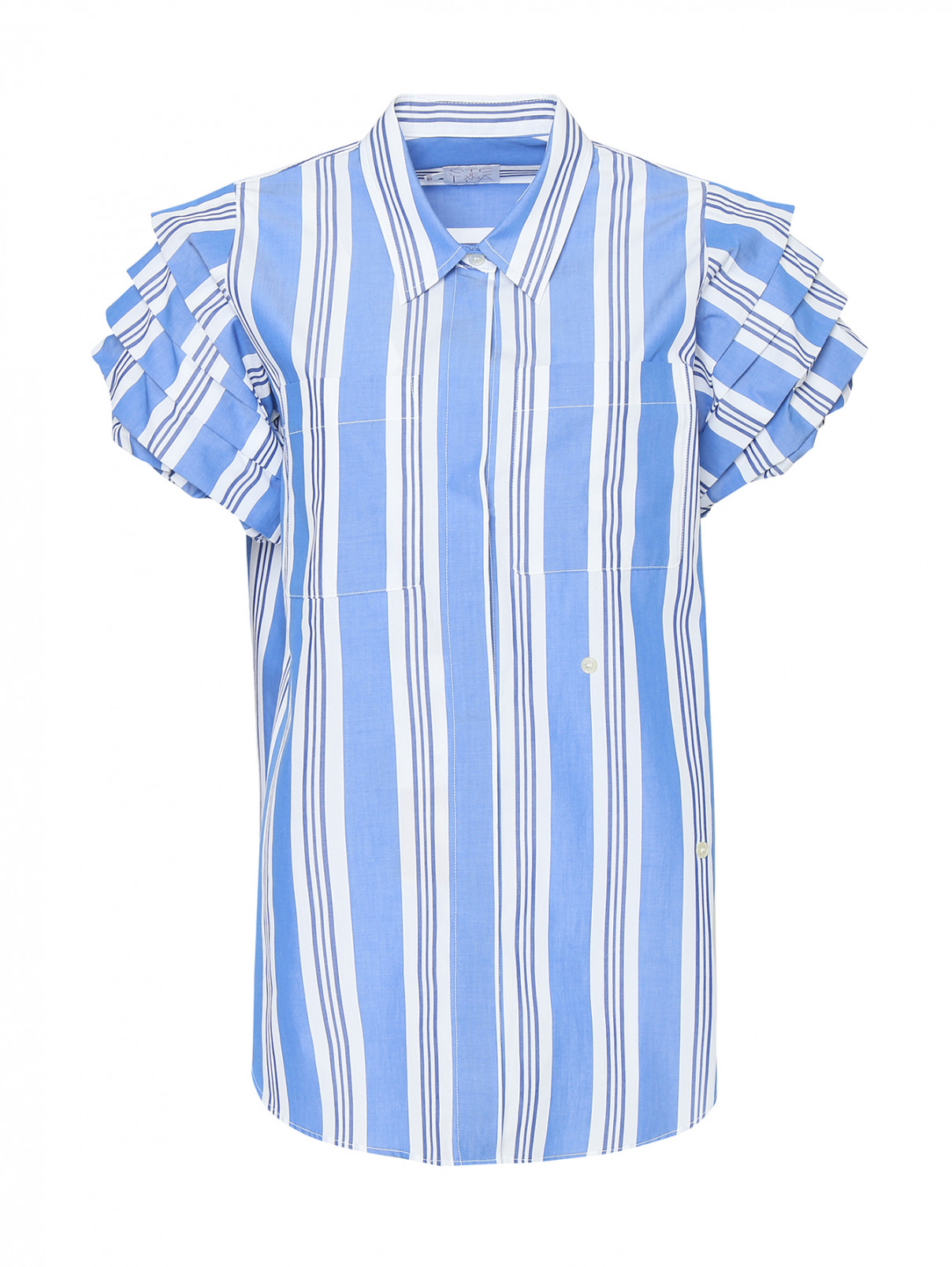 Блуза из хлопка с узором полоска Stella Jean  –  Общий вид  – Цвет:  Мультиколор
