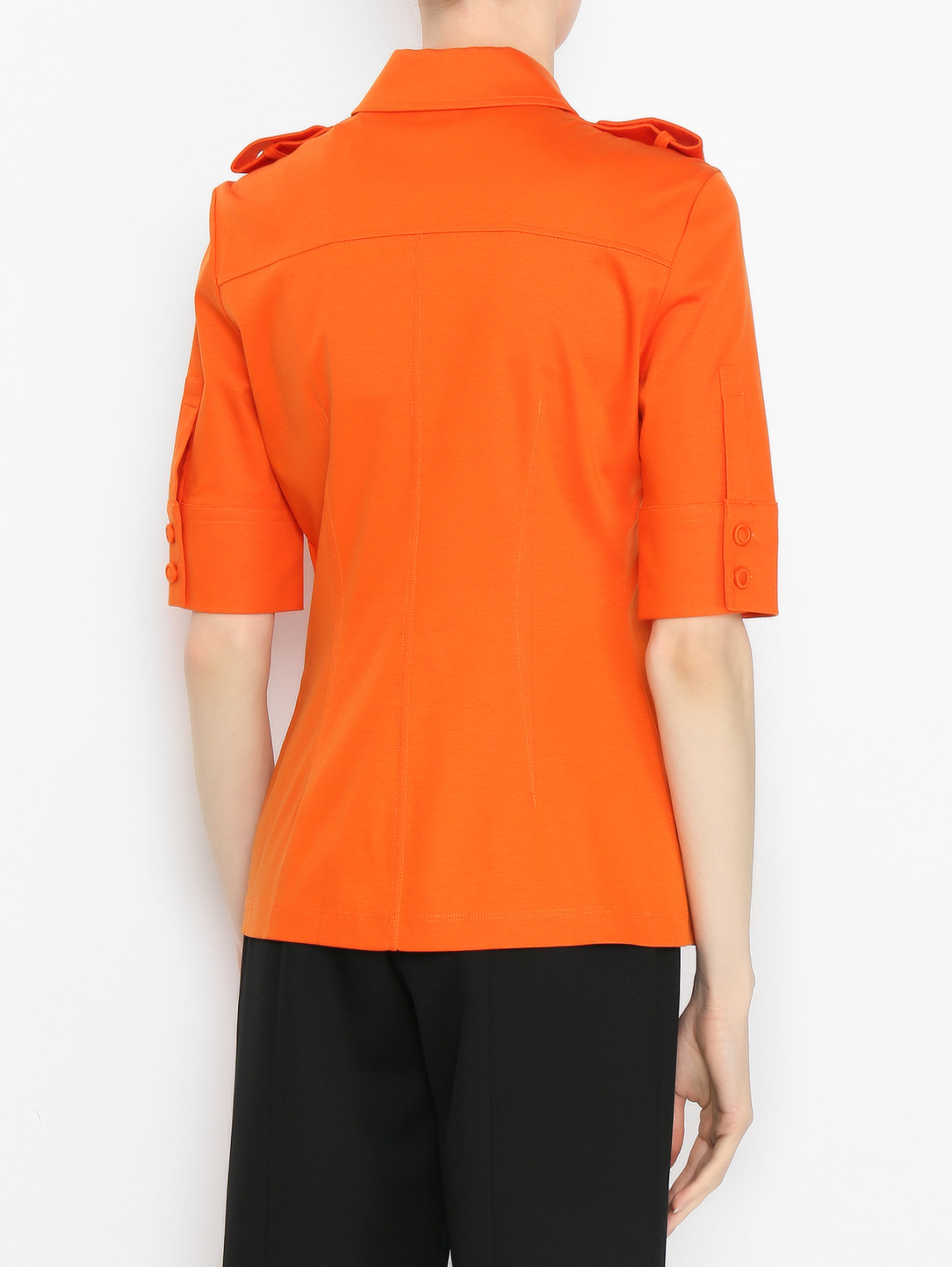 Рубашка с коротким рукавом на пуговицах Sportmax  –  МодельВерхНиз1  – Цвет:  Оранжевый