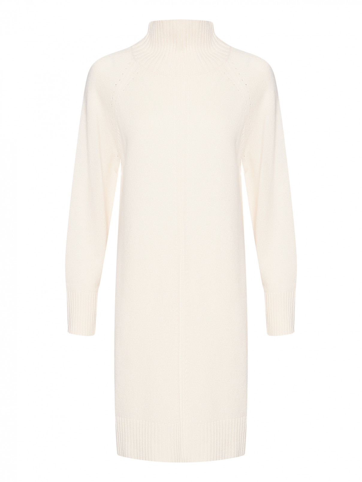 Трикотажное платье из шерсти и кашемира Max Mara  –  Общий вид  – Цвет:  Белый