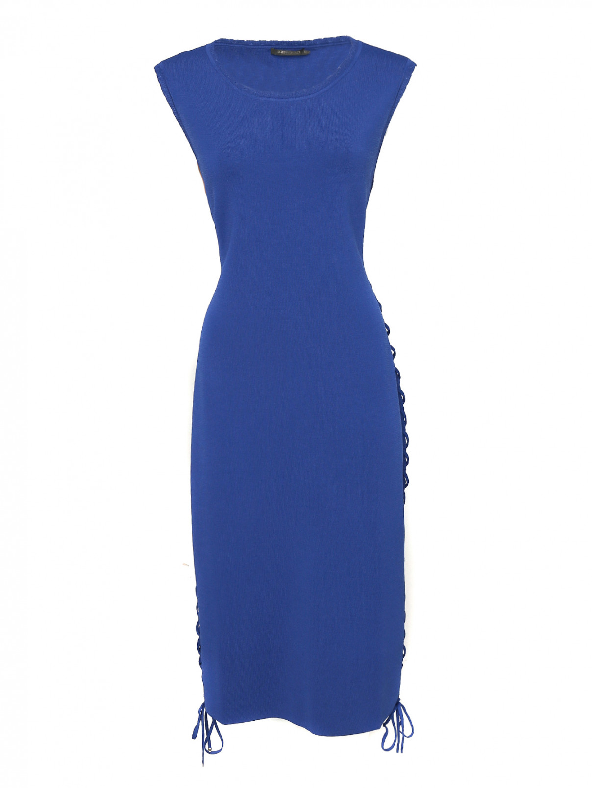 Платье из вискозы без рукавов Marina Rinaldi  –  Общий вид  – Цвет:  Синий