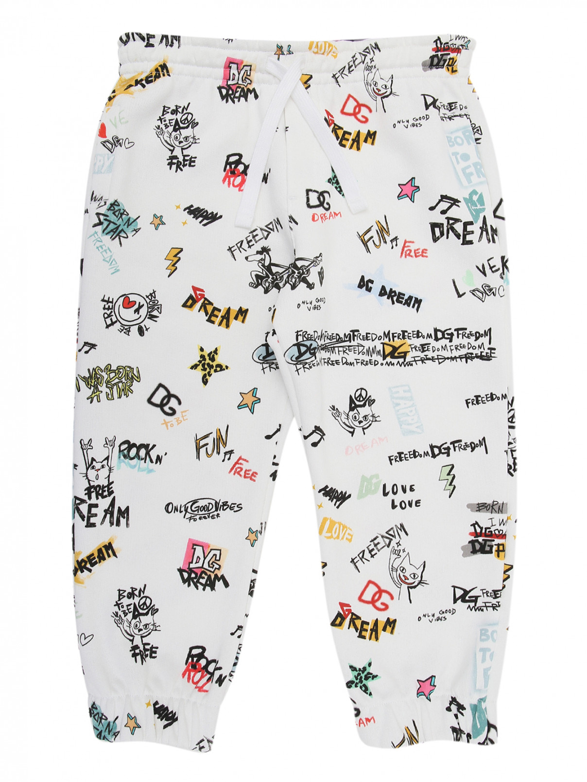Трикотажные брюки на завязках Dolce & Gabbana  –  Общий вид  – Цвет:  Узор