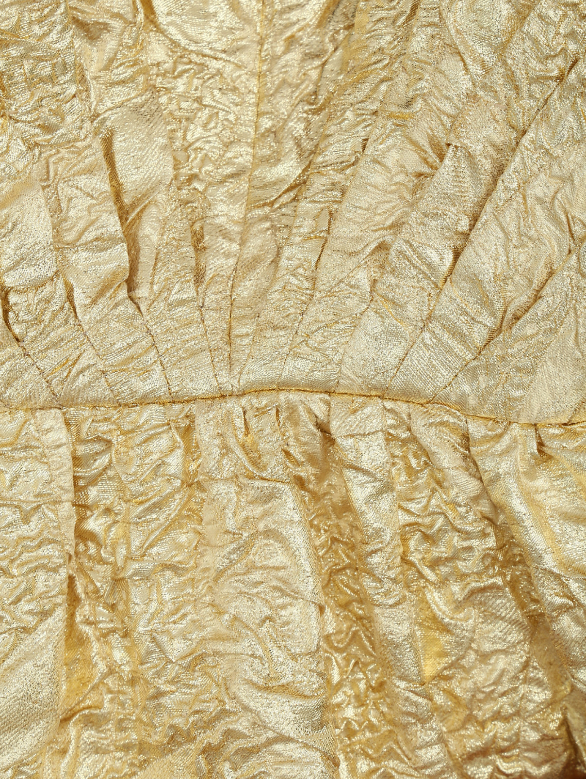 Платье шелковое, со сборкой на талии Rhea Costa  –  Деталь  – Цвет:  Золотой