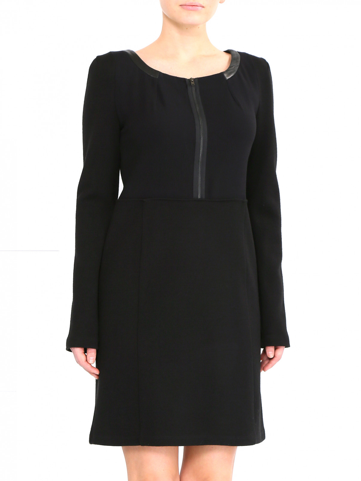 Трикотажное платье с молнией Athe Vanessa Bruno  –  Модель Верх-Низ  – Цвет:  Черный
